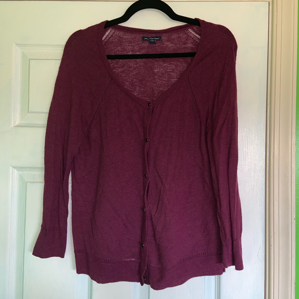 American Eagle Maroon Cardigan